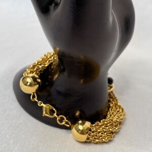 Monet Layered Chain Bracelet With Central Black Stone Studed Unifier